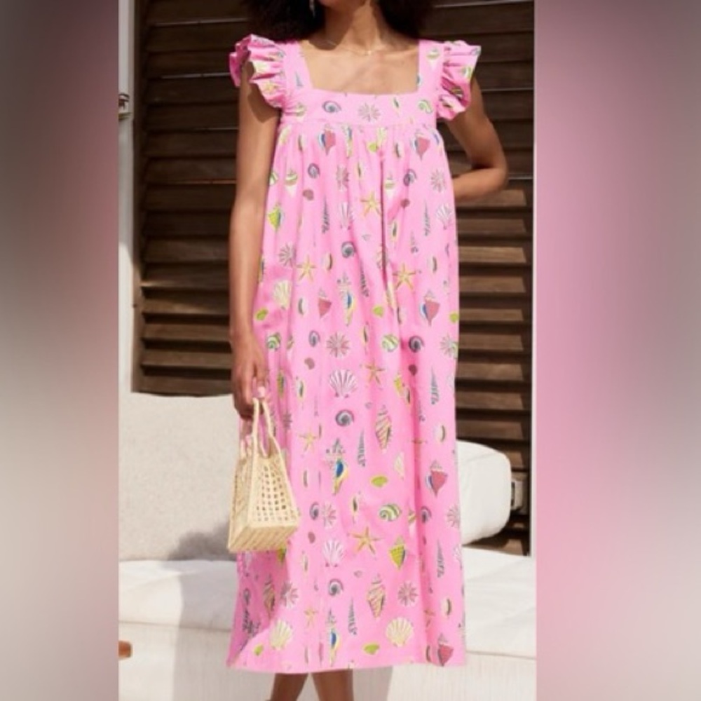 Printfresh Cotton Beachside/Ocean Print Gown Larg… - image 1